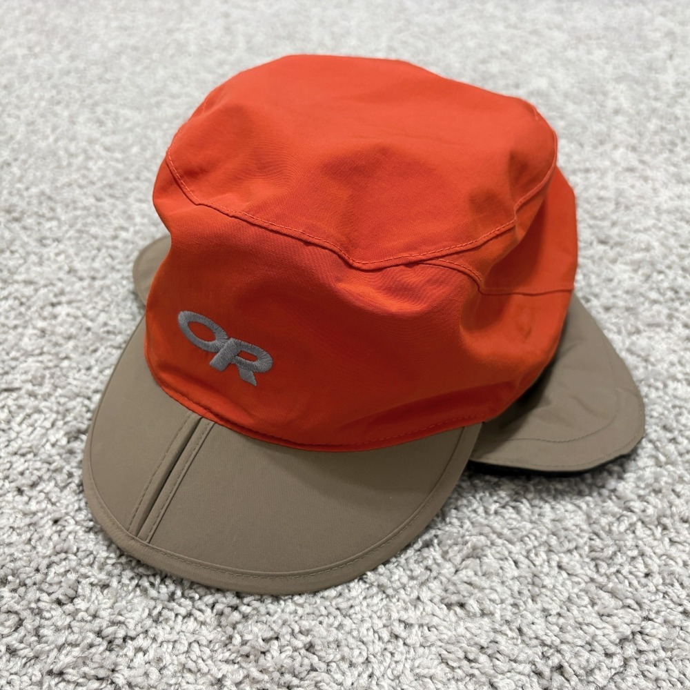 Outdoor Research Hat Hunting Trapper Flap Gore-Tex Lined Orange Beige (Size M)